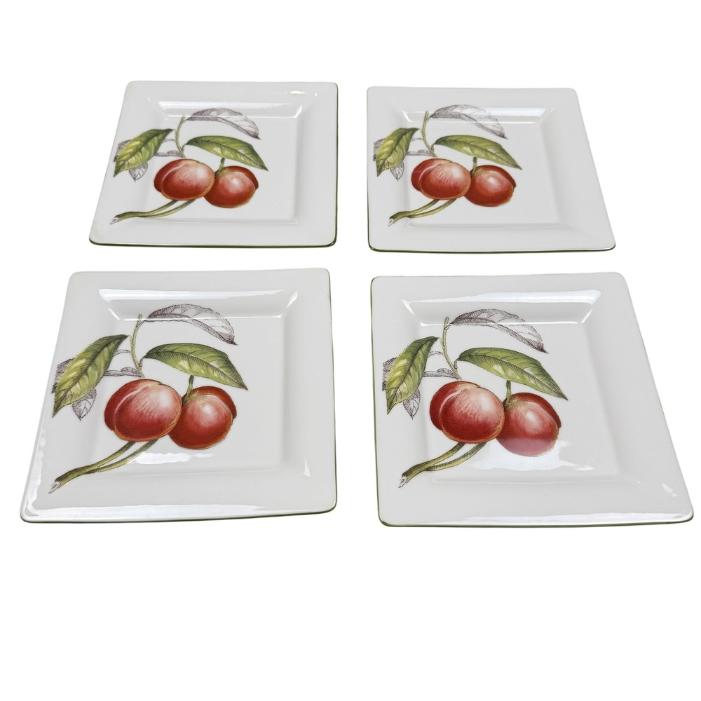 Villeroy & Boch Cascara Peach Fruit Square Salad Plates Set of 4